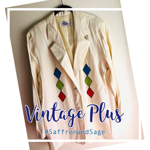 Vintage Jackets & Blazers - Plus Vintage Oversized Boyfriend Blazer